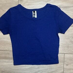 Connected Apparel Blue Crop Top